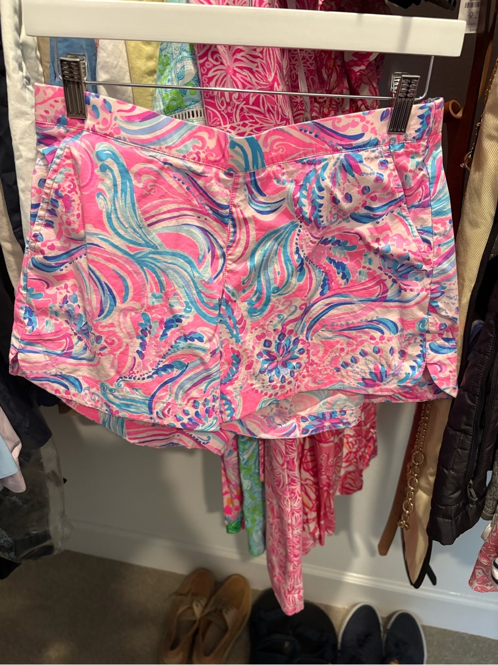 Lilly Pulitzer Pink & Aqua Swirl Print Shorts